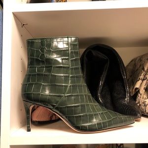 Schutz Green Croc Boots | Size 8.5 | Brand New